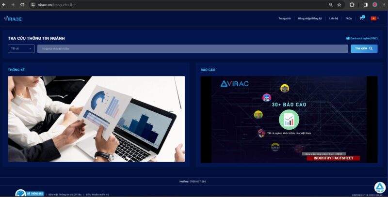 Giao diện website Data Factory - VIRAC